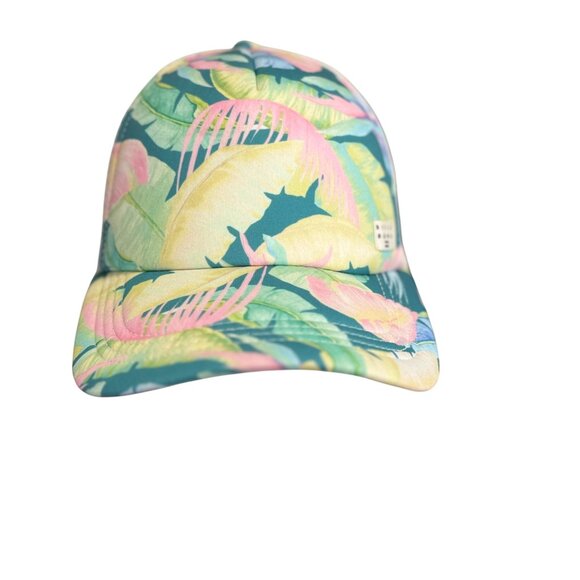 Billabong Womens Tropical Print Trucker Hat w/ Adjustable Snapback & Mesh Panels - Picture 2 of 9